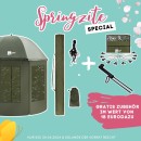 Springzite Deal: Schirmzelt Geschlossen & Wasserabweisend 250cm + GRATIS T-Pegs & Schimständer